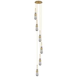Newton Bell 51.75"W 4 Light Polished Nickel Linear Pendant w/ Smoke Sh