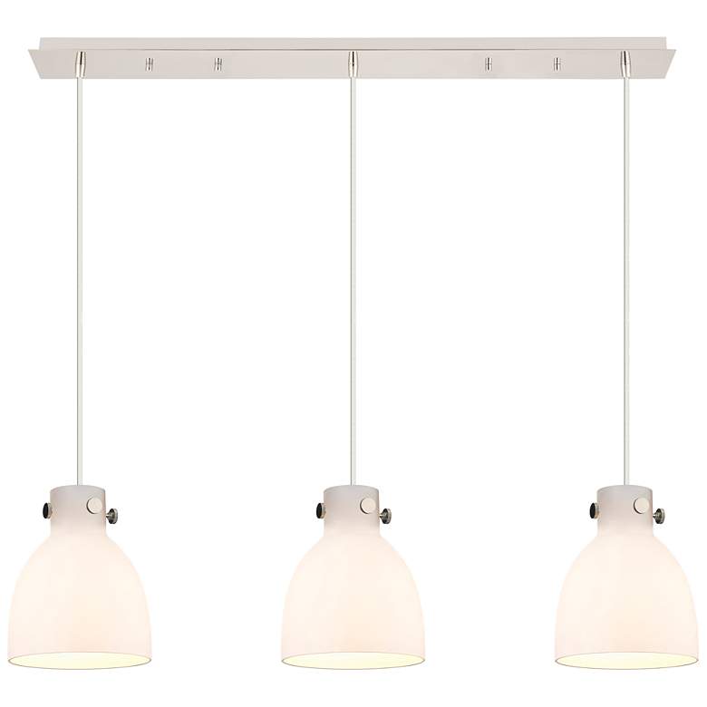 Image 1 Newton Bell 51.75"W 7 Light Brushed Nickel Linear Pendant w/ Clear Sha