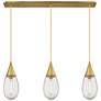 Newton Bell 51.75"W 7 Light Brushed Nickel Linear Pendant w/ Seedy Sha