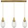 Newton Bell 51.75"W 7 Light Brushed Nickel Linear Pendant w/ Seedy Sha