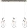 Newton Bell 51.75"W 7 Light Brushed Nickel Linear Pendant w/ White Sha
