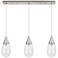 Newton Bell 51.75"W 7 Light Matte Black Linear Pendant w/ Light Smoke