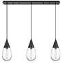 Newton Bell 51.75"W 7 Light Polished Nickel Linear Pendant w/ Clear Sh