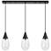 Newton Bell 51.75"W 7 Light Polished Nickel Linear Pendant w/ Smoke Sh