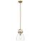 Newton Bell 8" Brushed Brass Stem Hung Mini Pendant