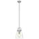 Newton Bell 8" LED Mini Pendant - Brushed Satin Nickel - Clear