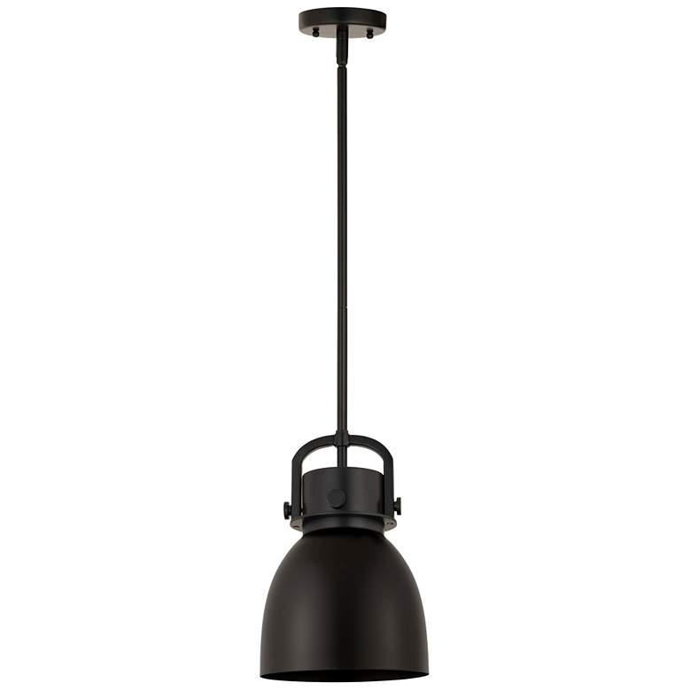 Image 1 Newton Bell 8" Wide Matte Black Mini Pendant