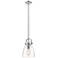 Newton Bell 8" Wide Stem Hung Polished Nickel Pendant With Seedy Shade