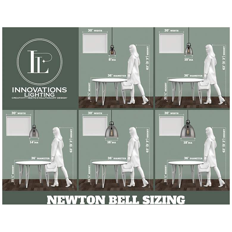 Image 4 Newton Bell 8"W Brushed Brass Mini Pendant with Clear Glass more views