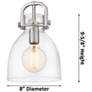 5_Newton Bell 8"W Brushed Brass Mini Pendant with Clear Glass more views
