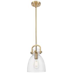 Newton Bell 8"W Champagne Bronze Mini Pendant w/ Clear Shade