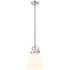 Newton Bell 8"W Polished Nickel and White Glass Mini Pendant
