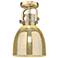 Newton Bell 8"W Brushed Brass Arched Flush Mount With Mercury Shade