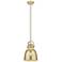 Newton Bell 8"W Champagne Stem Arched Mini Pendant With Mercury Shade
