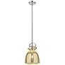 1_Newton Bell 8"W Nickel Stem Arched Mini Pendant w/ Mercury Shade