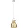Newton Bell 8"W Nickel Stem Arched Mini Pendant w/ Mercury Shade