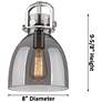 2_Newton Bell 8"W Nickel Stem Arched Mini Pendant w/ Mercury Shade more views