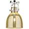 Newton Bell 8"W Polished Nickel Arched Flush Mount With Mercury Shade