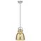 Newton Bell 8"W Satin Nickel Stem Arched Mini Pendant w/ Mercury Shade