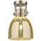 Newton Bell 8" Wide Satin Nickel Flush Mount With Mercury Shade