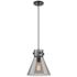 Newton Cone 10" Wide Matte Black Smoke Glass Mini Pendant