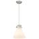 Newton Cone 10" Wide Satin Nickel Cord Hung Pendant With Matte White S