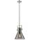 Newton Cone 10" Wide Stem Hung Polished Nickel Pendant With Smoke Shad