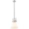 Newton Cone 10" Wide Stem Hung Polished Nickel Pendant With White Shad