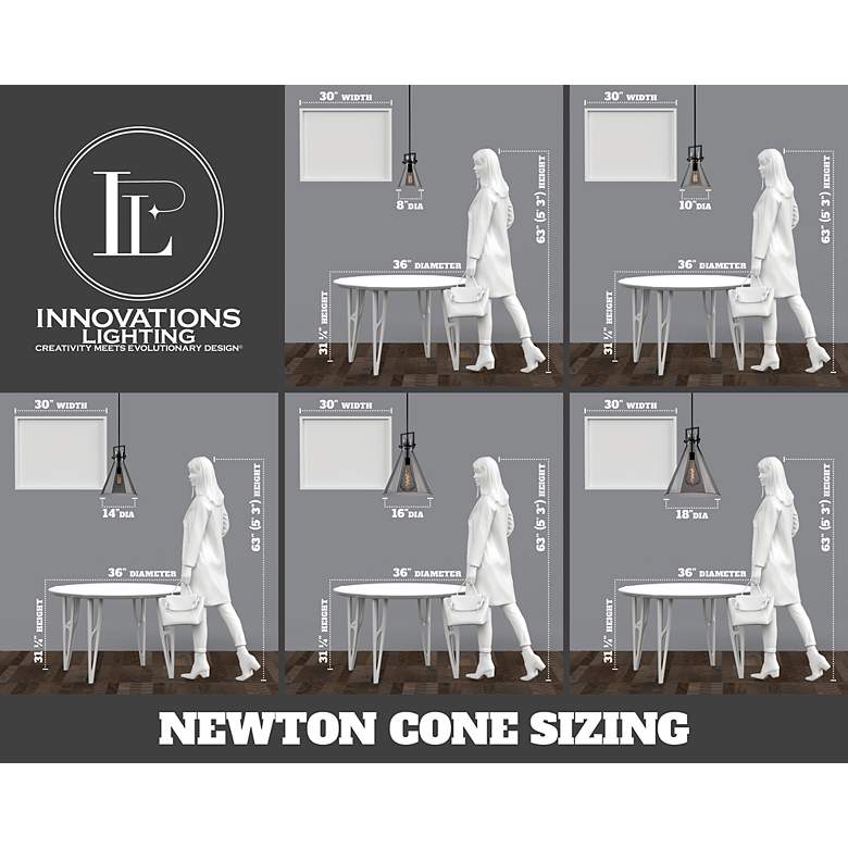 Image 5 Newton Cone 10" Wide Stem Hung Satin Nickel Pendant With Clear Shade more views