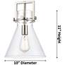 2_Newton Cone 10"W Champagne Stem Arched Mini Pendant With Clear Shade more views