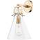 Newton Cone 14" High Champagne Bronze Wall Sconce With Clear Shade
