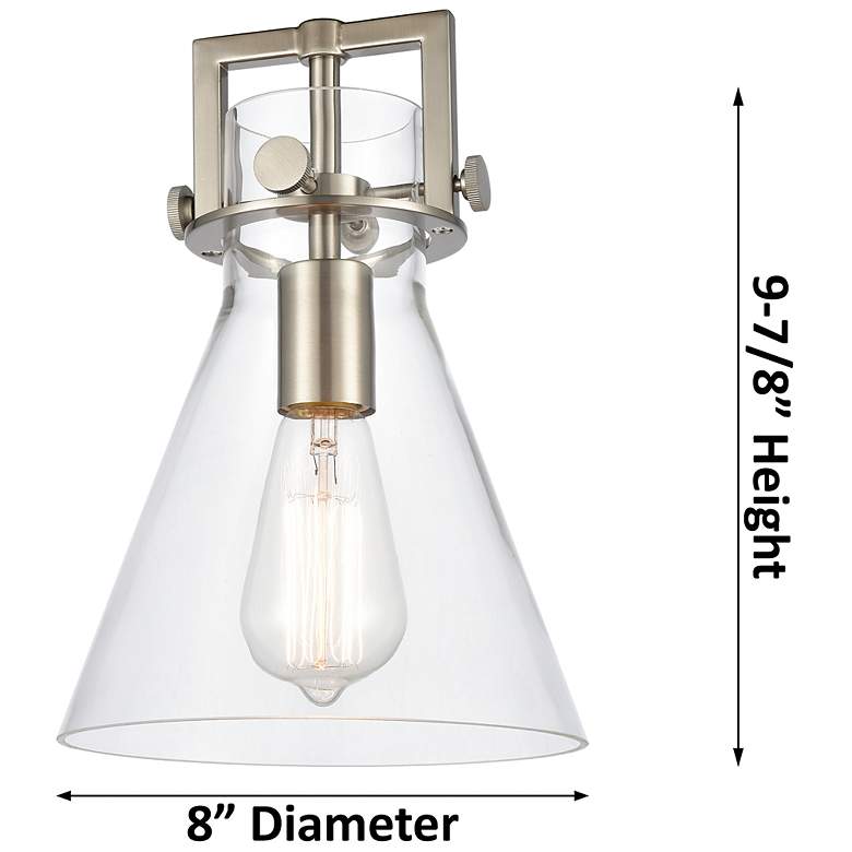 Image 2 Newton Cone 14" High Champagne Bronze Wall Sconce With Clear Shade more views