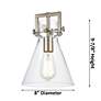 2_Newton Cone 14" High Champagne Bronze Wall Sconce With Clear Shade more views