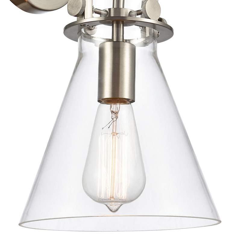 Image 4 Newton Cone 14" High Brushed Satin Nickel LED Wall Sconce more views