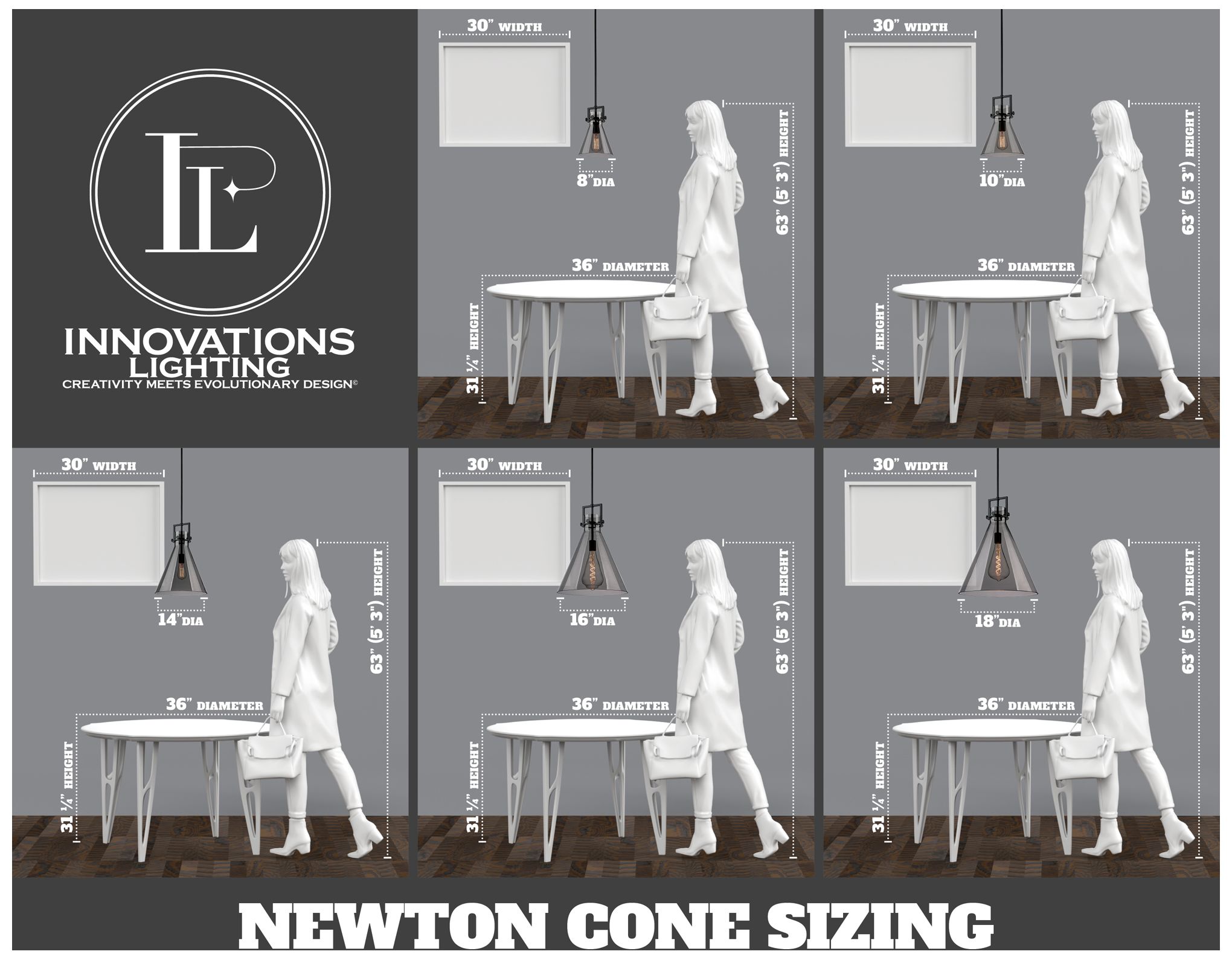 Image 6 Newton Cone 14" Wide Satin Nickel Pendant with Clear Shade more views