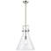 Newton Cone 14"W Brushed Nickel Pendant Light w/ Clear Shade