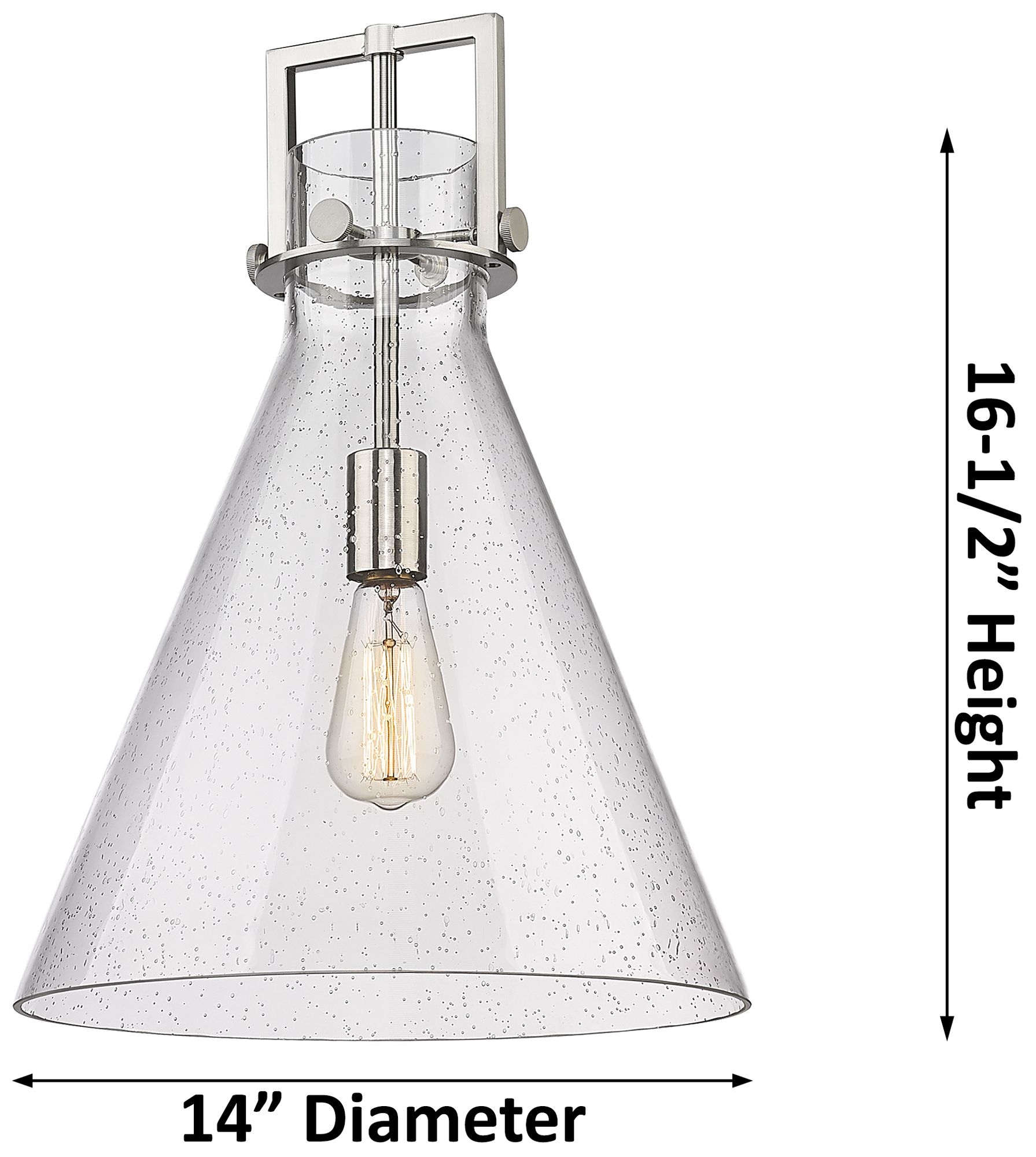 Image 2 Newton Cone 14"W Matte Black Stem Arched Pendant With Mercury Shade more views
