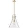 Newton Cone 14"W Champagne Bronze Stem Arched Pendant With Seedy Shade