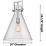 2_Newton Cone 14"W Champagne Bronze Stem Arched Pendant With Seedy Shade more views