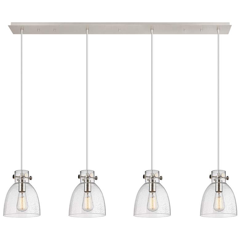 Image 1 Newton Cone 15.5" Wide 3 Light Brushed Brass Multi Pendant With White