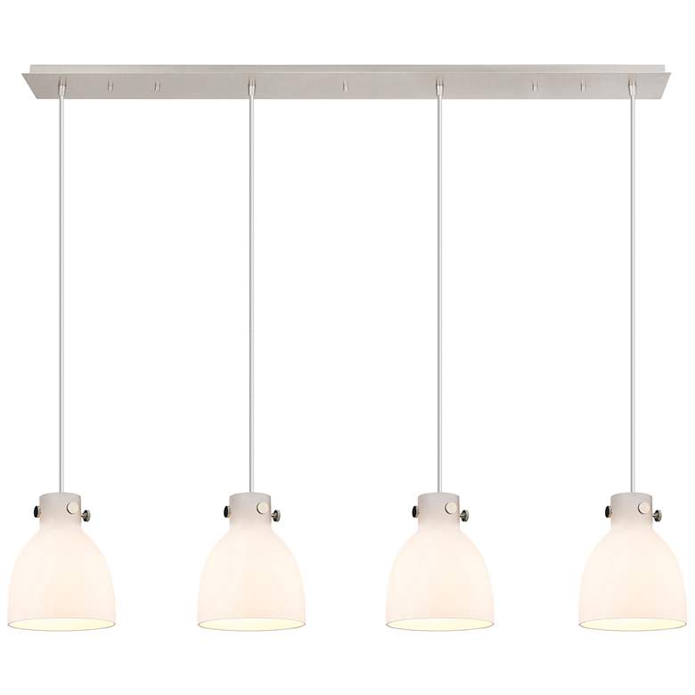 Image 1 Newton Cone 15.5" Wide 3 Light Brushed Nickel Multi Pendant w/ Clear S
