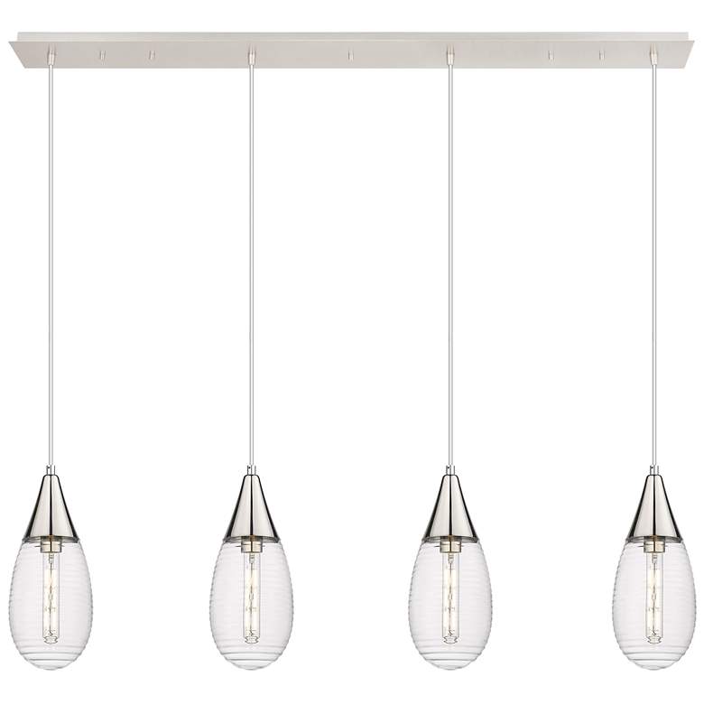 Image 1 Newton Cone 15.5" Wide 3 Light Polished Nickel Multi Pendant w/ Seedy