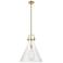 Newton Cone 16"W Champagne Bronze Stem Arched Pendant With Clear Shade
