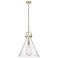Newton Cone 16"W Champagne Bronze Stem Arched Pendant With Seedy Shade