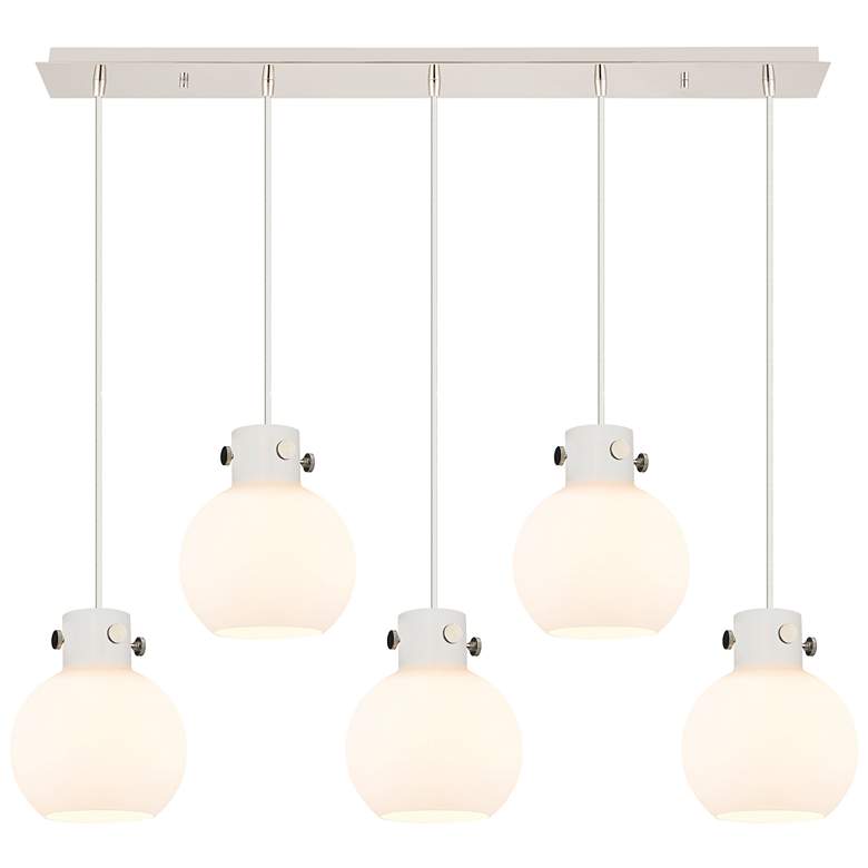 Image 1 Newton Cone 18.63" Wide 6 Light Brushed Brass Multi Pendant w/ Clear S