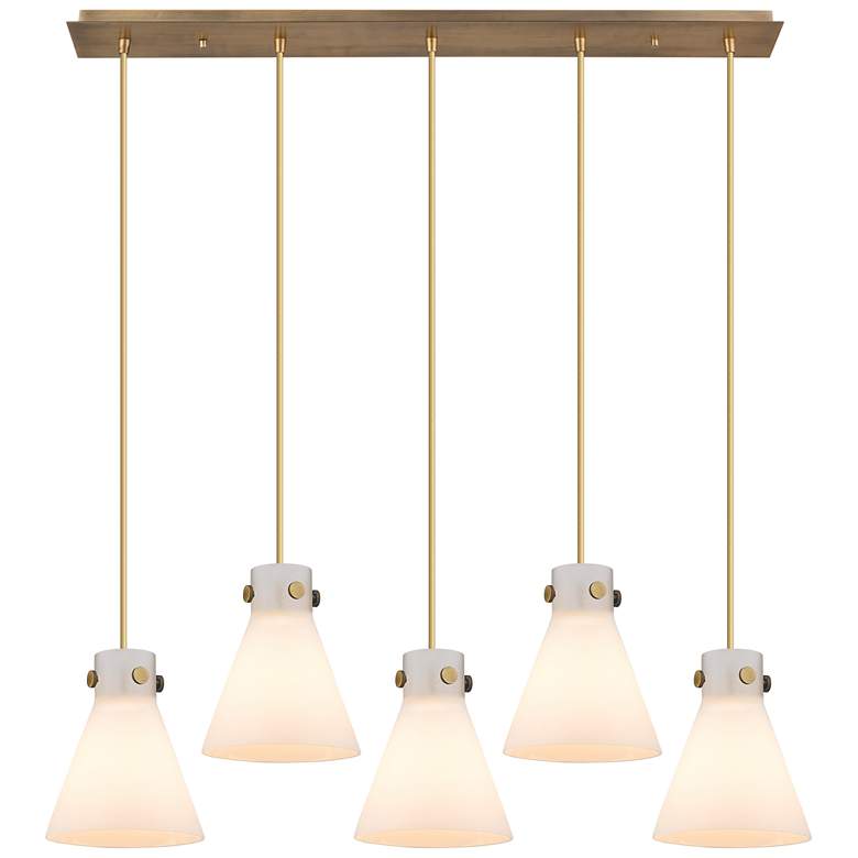 Image 1 Newton Cone 18.63" Wide 6 Light Matte Black Multi Pendant With Seedy S