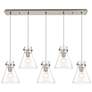 Newton Cone 18.63" Wide 6 Light Matte Black Multi Pendant With White S