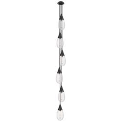 Newton Cone 18.63&quot;W 6 Light Brushed Nickel Multi Pendant w/ Clear Shad