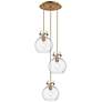 Newton Cone 18.63"W 6 Light Brushed Nickel Multi Pendant w/ White Shad