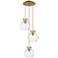 Newton Cone 18.63"W 6 Light Brushed Nickel Multi Pendant w/ White Shad